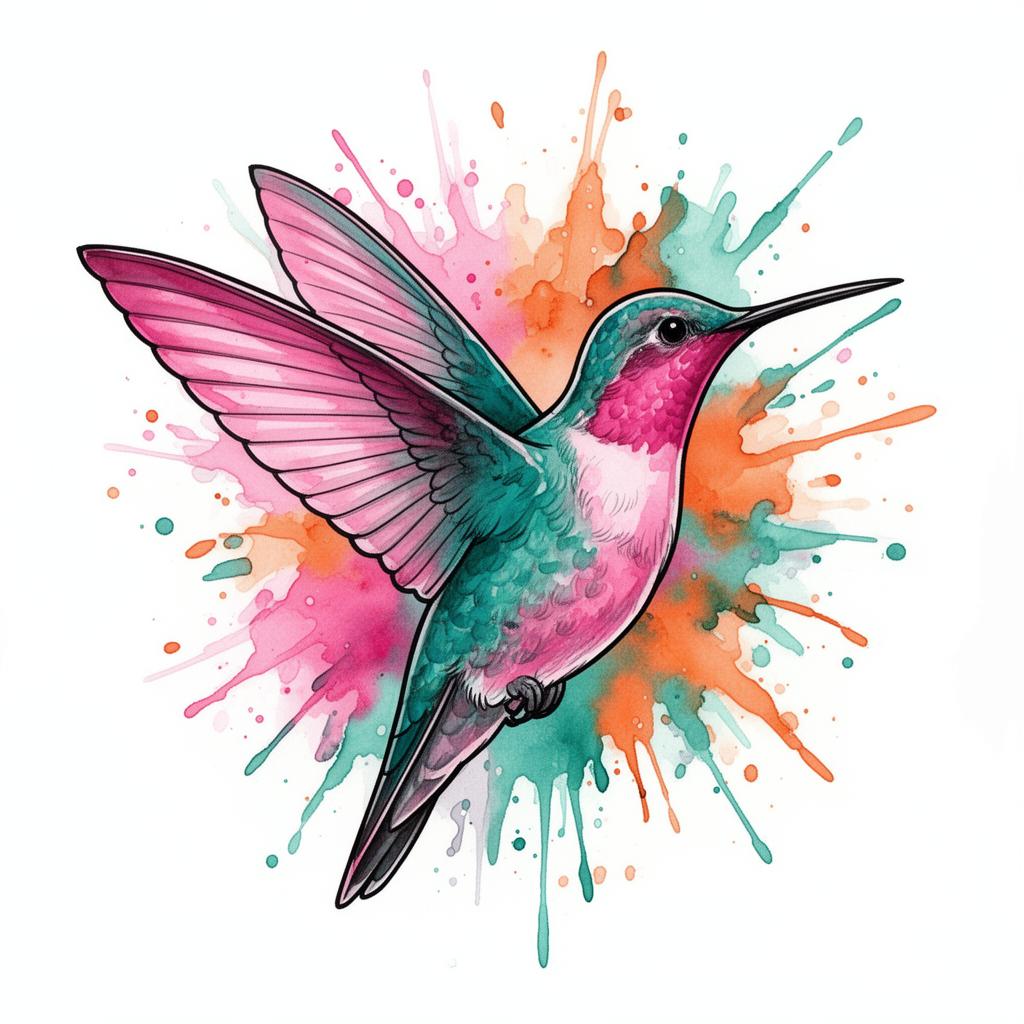 Watercolor tattoo style