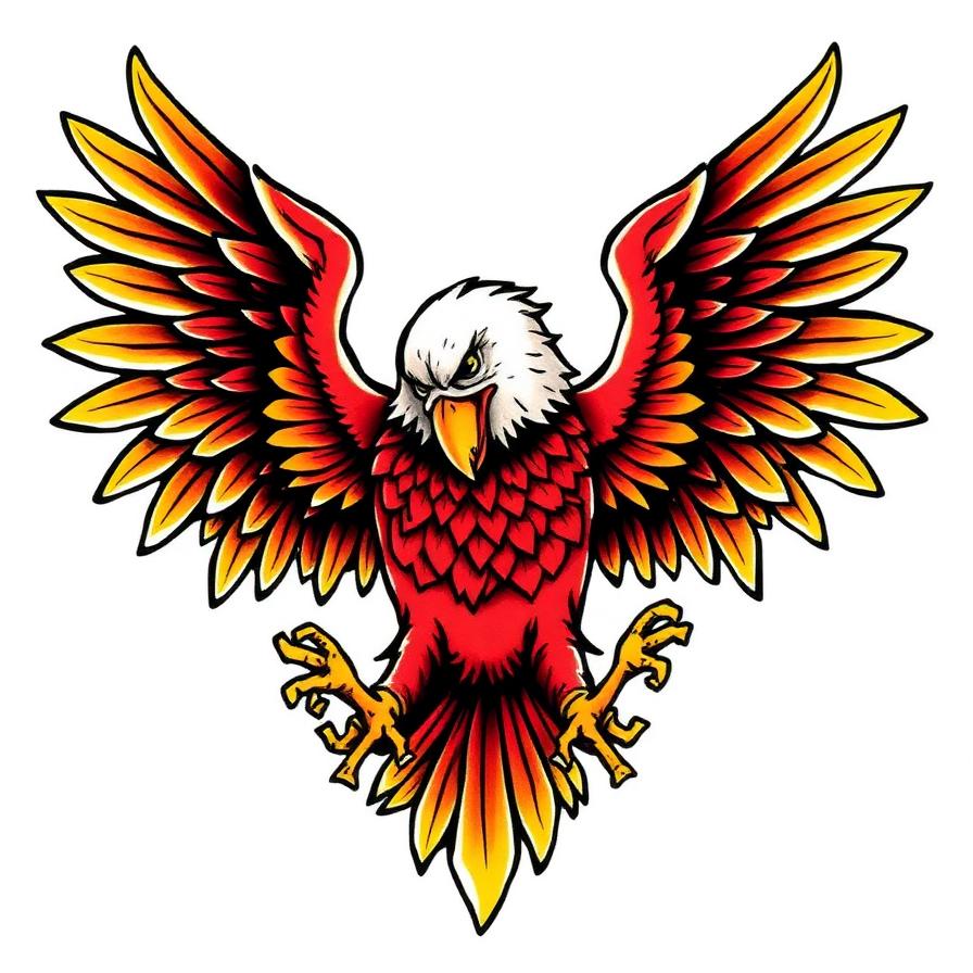 Traditional eagle chest tattoo design — AI generated by Tattoosphere
