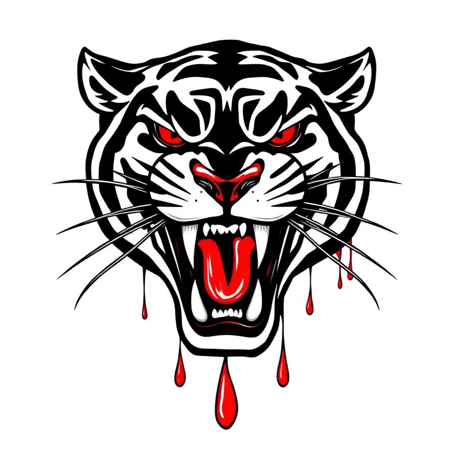 Traditional snarling panther forearm tattoo design — AI generated by Tattoosphere