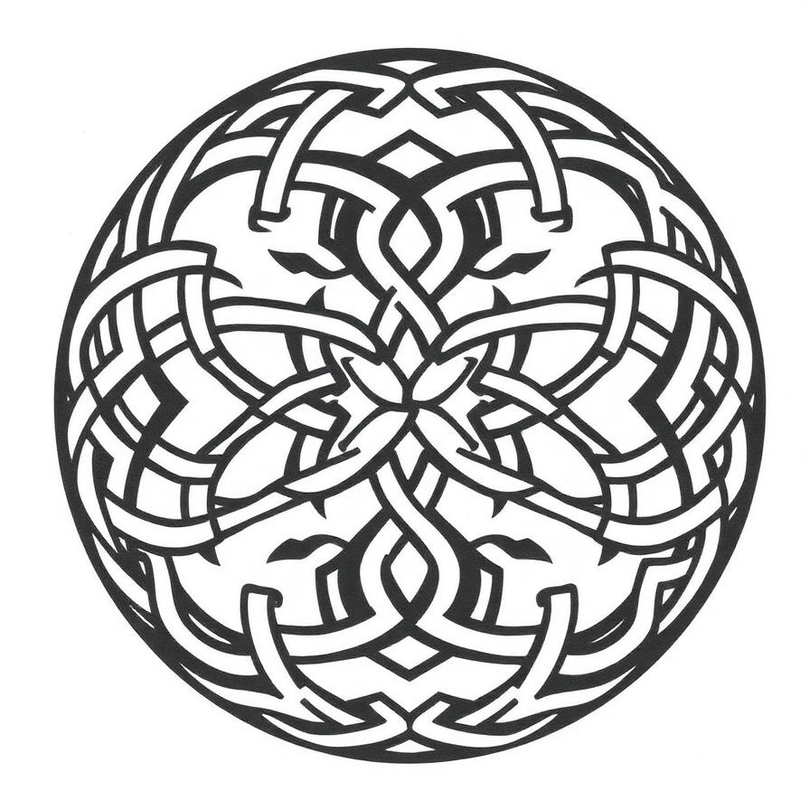 Celtic tribal interwoven knotwork tattoo design — AI generated by Tattoosphere